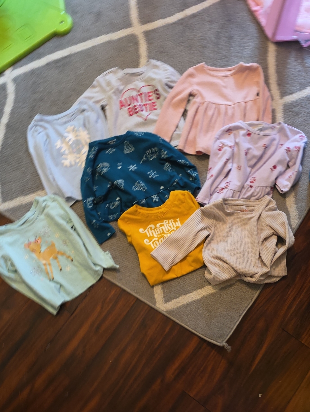Baby/Toddler Long Sleeve Shirt Lot - Pastel & Mustard Mix